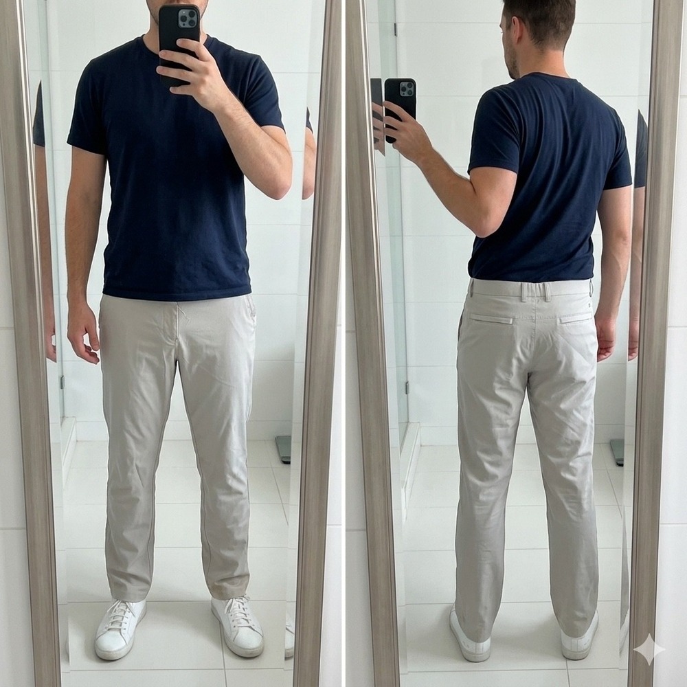 Jack Archer Jetsetter Tech Pants Mens 34x28 Stone Gray Performance Chino Golf